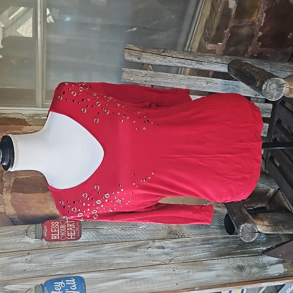 Embellished Per Seption Concept red top